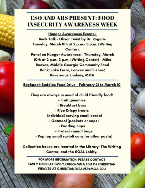 FOOD INSECURITY AWARENESS WEEK flyer.